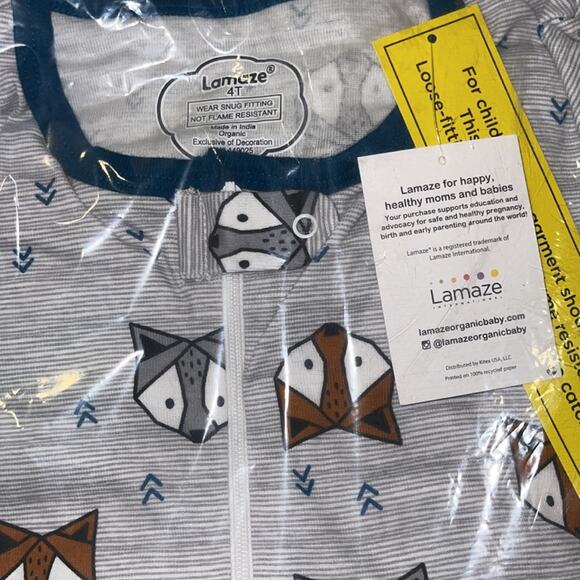 Lamaze Super Combed Natural Cotton Footed Fox Pajamas Onesie NWT Sz 4T - Picture 5 of 5